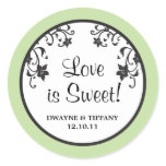 Love is Sweet - Flowers Round Stickers