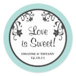 Love is Sweet - Flowers Round Stickers