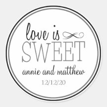 Love Is Sweet Labels (Black / Gray) Stickers