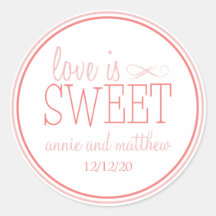 Love Is Sweet Labels (Blush / Terra Cota) Stickers