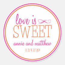 Love Is Sweet Labels (Hot Pink / Orange) Sticker