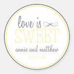 Love Is Sweet Labels (Yellow / Gray) Stickers