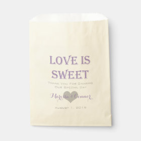 Love Is Sweet Lavender and Gray Wedding Bags