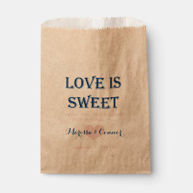 Love Is Sweet Navy and Pink Wedding Bags