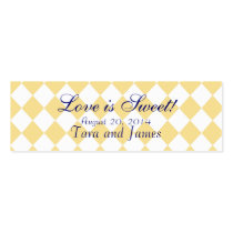 Love is Sweet Navy Yellow Wedding Favour Tag Cards Business Cards