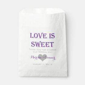 Love Is Sweet Purple Wedding Bags