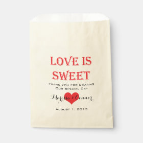 Love Is Sweet Red and Black Wedding Bags