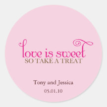love is sweet round stickers