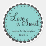 Love is Sweet - Scalloped Edge - Personlize Sticker