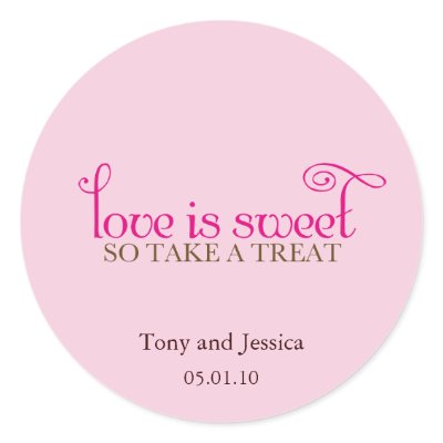 love is sweet round stickers
