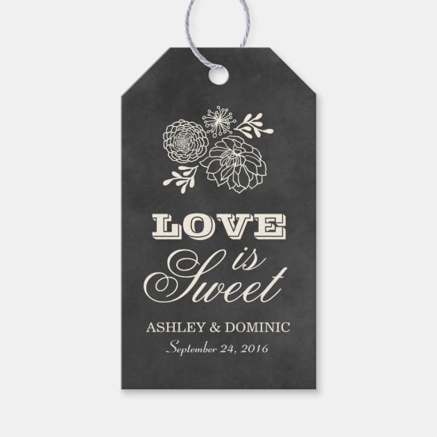 Love is Sweet Tags | Vintage Chalkboard Design Pack Of Gift Tags