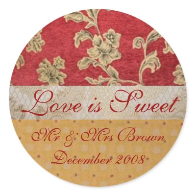 Love Is Sweet - Wedding Favor Stickers