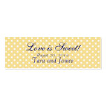 Love is Sweet Yellow Dots Wedding Favor Tag Cards Business Card Template