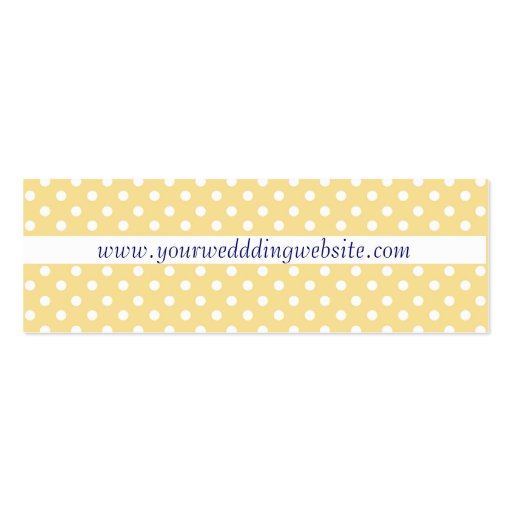 Love is Sweet Yellow Dots Wedding Favor Tag Cards Business Card Template (back side)
