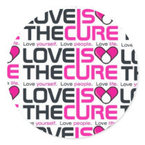 Love Is The Cure Pink Sticker stickers
