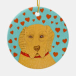 Love is the Goldens rule- Stephen Huneck Ceramic Ornament