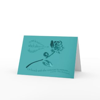 Love is (turquoise) Valentine Greeting Card card