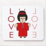 Love Japanese Doll Mouse Pad