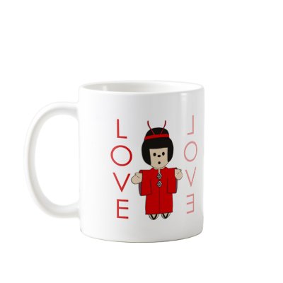 Love Japanese Doll Coffee Mug by dollfriends