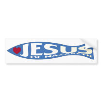Love Jesus Of Nazareth bumper sticker bumper stickers by Chakham Love Jesus Of Nazareth bumper sticker bumper stickers