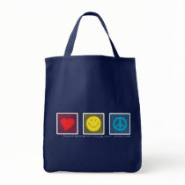 Love Joy Peace cloth tote bag (dark) by UpstreamDesigns Love Joy Peace cloth tote bag (dark)