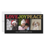 Love Joy Peace woodblock black Christmas greeting photo cards