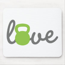 Love Kettlebell Green Mouse Pad
