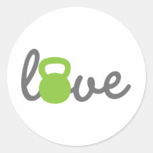 Love Kettlebell Green Sticker