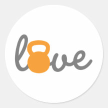 Love Kettlebell Orange Sticker