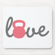 Love Kettlebell Pink Mouse Pads