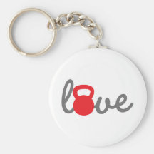 Love Kettlebell Red Key Chains