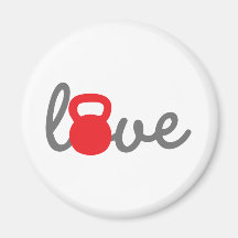 Love Kettlebell Red Magnets