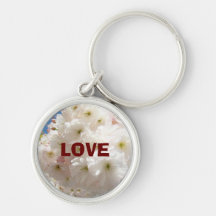 LOVE keychains custom Pink Blossom Flowers