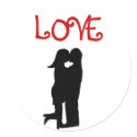 Love Kiss Silhouette Valentine's Day Sticker