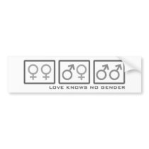 Love Knows No Gender bumper stickers