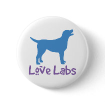 Love Labs (blue and purple) Pinback Buttons
