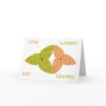 Love Lambs Eat Leaves Greeting Card