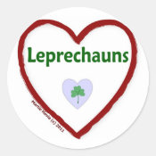 Love Leprechauns Round Stickers