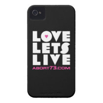 Love Lets Live (Black) / Abort73.com iPhone 4 Case-Mate Cases