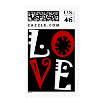 Love Letters in Red and white postage
