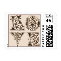 Love Letters Wedding Postage Stamps
