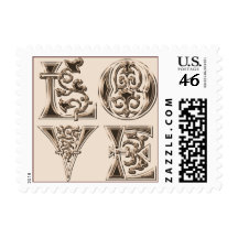 Love Letters Wedding Postage Stamps