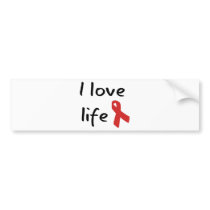 Love Life! Red ribbon awareness! Bumper Stickers