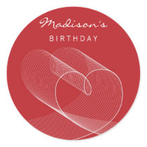 LOVE Lines White Red Party Favor Label / Sticker by fat_fa_tin LOVE Lines White Red Party Favor Label / Sticker
