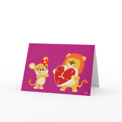 Love Lions greeting card by Lioness_Graphics