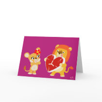 Love Lions greeting card by Lioness_Graphics Love Lions greeting card
