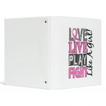 Love Live Play Fight Like A Girl Breast Cancer 3 Ring Binder