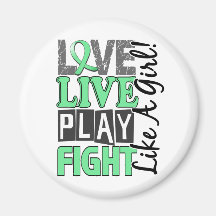 Love Live Play Fight Like A Girl Celiac Disease Refrigerator Magnet