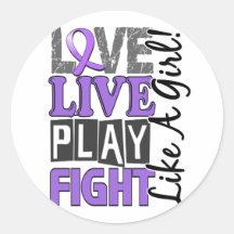 Love Live Play Fight Like A Girl Hodgkin's Lymphom Round Sticker