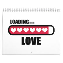 Love loading hearts wall calendar